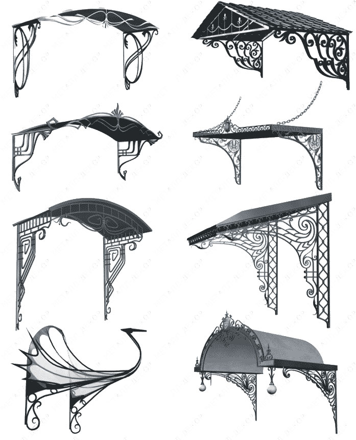 Кованые козырьки над крыльцом фото и эскизы