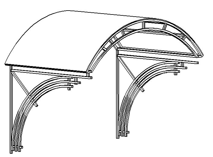 Козырек входа чертеж